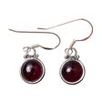 Deep Red Garnet Earrings in Sterling Silver