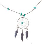 Large Turquoise Dreamcatcher Necklace 18 inch