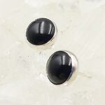 Onyx Round Stud Earrings 8mm