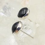 Onyx Round Stud Earrings 8mm