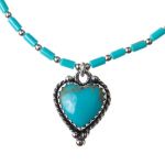 Turquoise Heart Necklace 18 inch