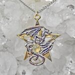 Pewter Dracogram Pentagram Pendant