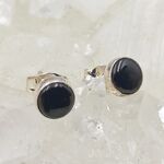 Onyx Round Stud Earrings 5mm