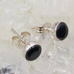 Onyx Round Stud Earrings 5mm