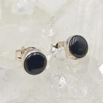 Onyx Round Stud Earrings 6mm