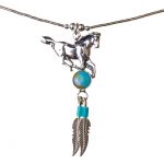 Stallion Necklace in Silver and Turquoise