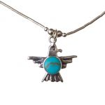 Thunder Bird Necklace in Silver and Turquoise