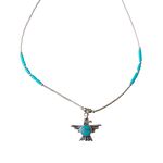 Thunder Bird Necklace in Silver and Turquoise