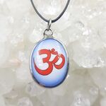 Ohm Blue Enamel Pendant