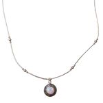 White Opal Necklace in Sterling Silver