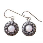 Lotus White Opal Earrings in Sterling Silver
