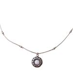Lotus White Opal Necklace in Sterling Silver