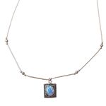 Blue Opal Necklace in Sterling Silver