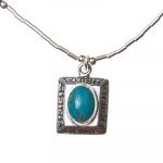 Turquoise Oval Sterling Silver Necklace