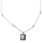 White Opal Necklace in Sterling Silver