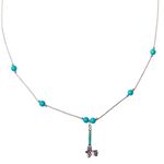 Axe Necklace in Silver and Turquoise