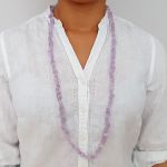 Amethyst Lavender Chip Necklace 36 inch