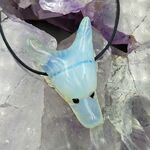 Opalite Wolf Head Pendant