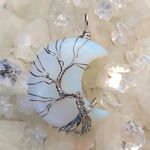 Opalite Moon Wire Tree Pendant