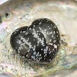 Snowflake Obsidian Puff Hearts 4cm