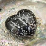 Snowflake Obsidian Puff Hearts 4cm