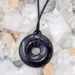 Black Obsidian Doughnut Pendant