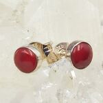 Coral Round Stud Earrings 8mm