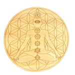 Wood Crystal Grid Plate Chakras Meditation