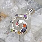 Gemstone Spiral Chakra Pendant