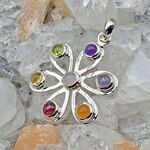 Gemstone Chakra Flower Pendant