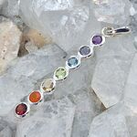 Gemstone Chakra Thin Column Pendant