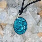 Ohm Aqua Enamel Pendant