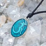 Ohm Aqua Enamel Pendant