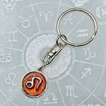 Leo Zodiac Astrology Star Sign Key Ring