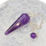 Amethyst Dowsing Pendulum with Bead