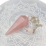 Rose Quartz Dowsing Pendulum with Bead