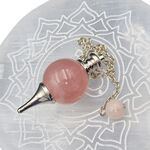Rose Quartz Sphere Dowsing Pendulum