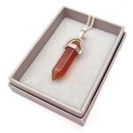 Carnelian Pointed Pendant with Chain