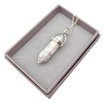 White Howlite Pointed Pendant with Chain