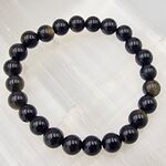 Sheen Obsidian Bead Bracelet