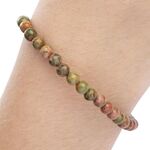 Unakite 4mm round Bracelet