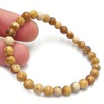 Picture Jasper Beaded Bracelet 6mm