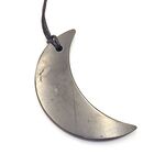 Shungite Pendant with Cord Moon Style