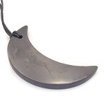 Shungite Pendant with Cord Moon Style