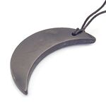 Shungite Pendant with Cord Moon Style