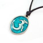 Ohm Aqua Enamel Pendant