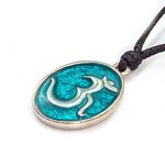 Ohm Aqua Enamel Pendant