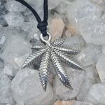 Cannabis Leaf Pewter Pendant
