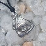 Viking Long Boat Pendant Pewter
