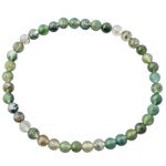 Green Moss 4mm Round Bead Bracelet